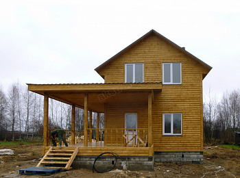 Каркасный дом с открытой террасой