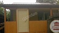 Дом с террасой из газоблока с отделкой кирпичом 6х6 